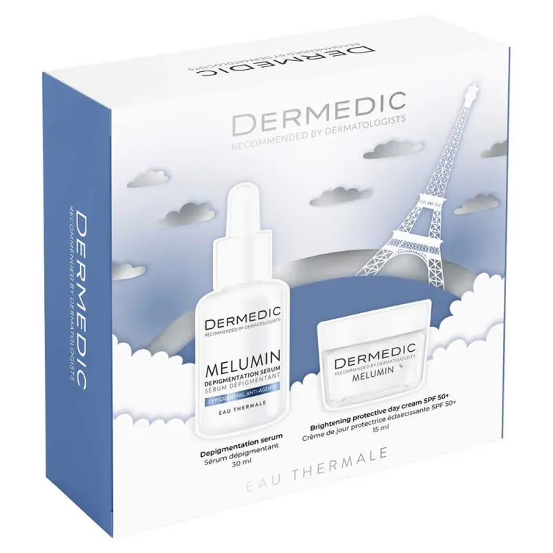 DERMEDIC Melumin Pigmentfoltok elleni arcápoló ajándékszett (30+15 ml)