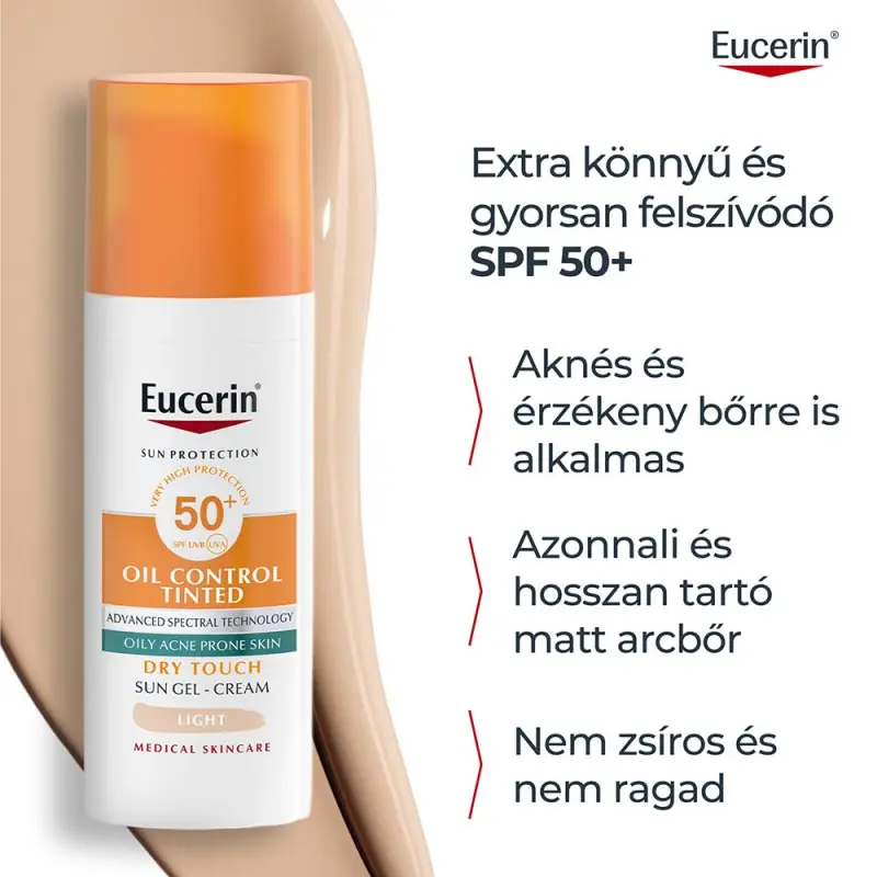 Sun Oil Control színezett napozó krém-gél arcra light SPF50+ light (50 ml)
