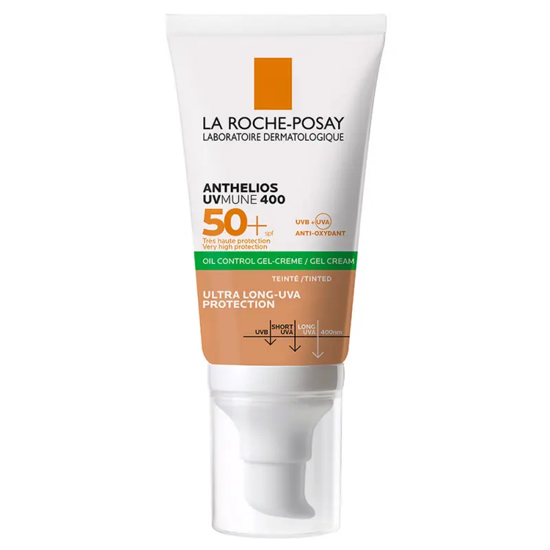 LA ROCHE-POSAY Anthelios Oil Control UVMUNE400 színezett gél-krém arcra SPF 50+ (50 ml)