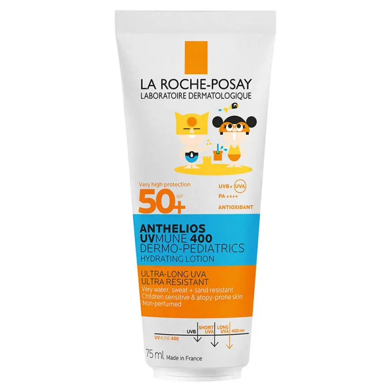 LA ROCHE-POSAY Anthelios UVMune 400 Dermo-Pediatrics Hidratáló napvédő tej SPF 50+ gyereknek 75 ml