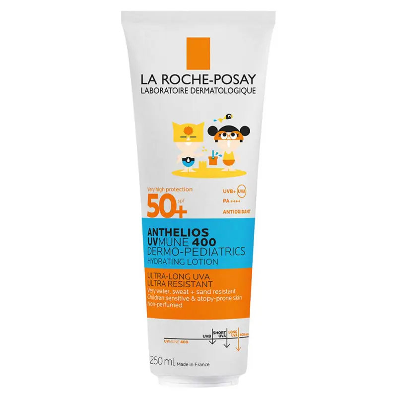 LA ROCHE-POSAY Anthelios UVMUNE 400 Dermo-Pediatrics Hidratáló napvédő tej SPF 50+ gyermekeknek 250 ml