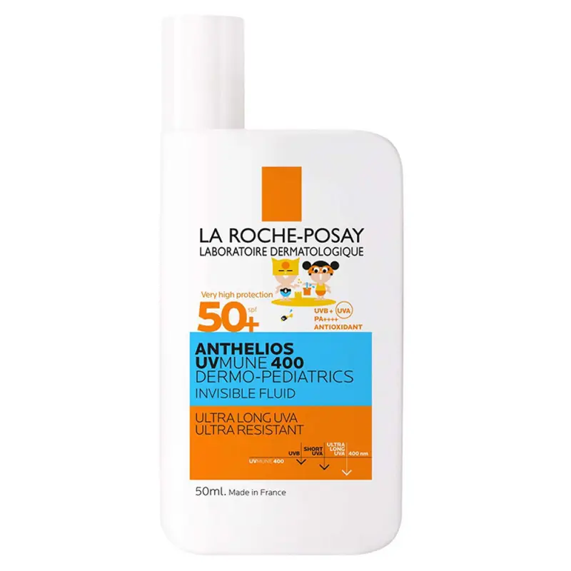 LA ROCHE-POSAY Anthelios UVMUNE 400 Dermo-Pediatrics Napvédő fluid SPF50+ gyermekeknek 50 ml - Lejárat: 2026.11. LA ROCHE-POSAY Anthelios UVMUNE 400 Dermo-Pediatrics Napvédő fluid SPF50+ gyermekeknek 50 ml - Lejárat: 2026.11.