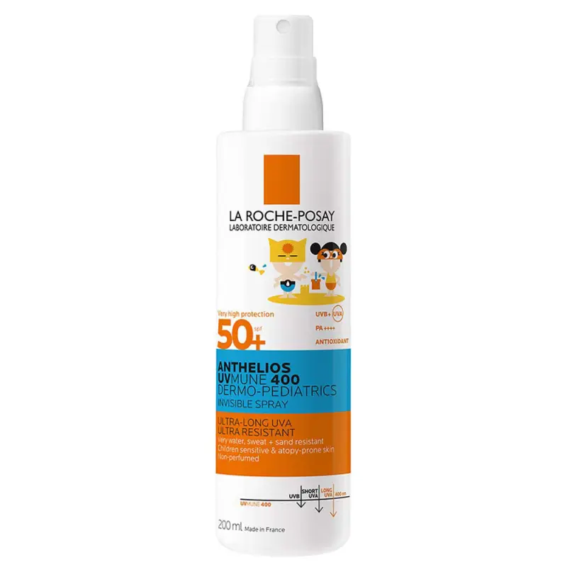 LA ROCHE-POSAY Anthelios UVMUNE 400 Dermo-Pediatrics Napvédő spray SPF 50+ gyerekeknek 200 ml