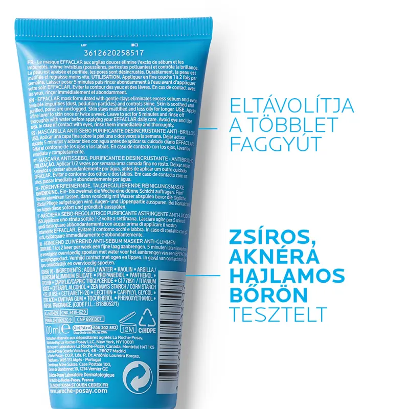 Effaclar Faggyúszabályozó Arcmaszk 100 ml