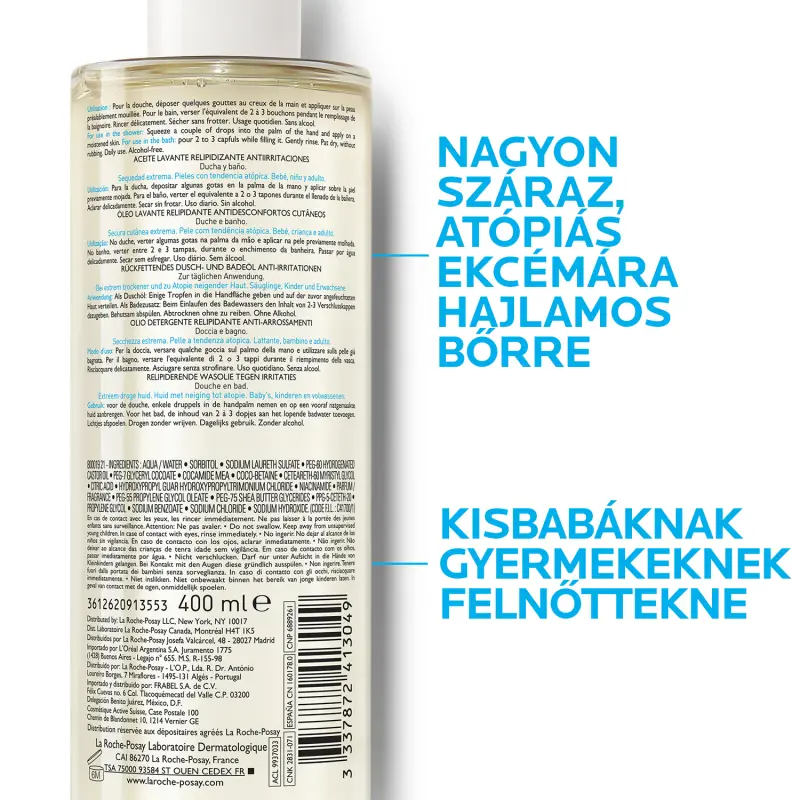 Lipikar Tusfürdő Olaj AP+ 400 ml