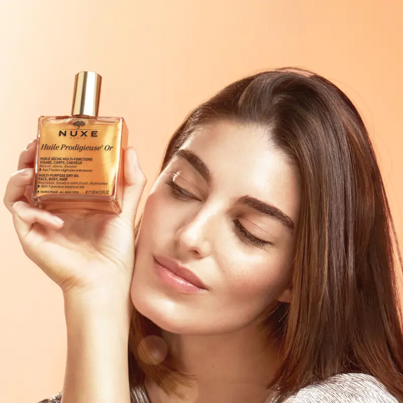Huile Prodigieuse többfunkciós arany-csillámos száraz olaj arcra, testre, hajra spray - minden bőrtípus (100 ml)