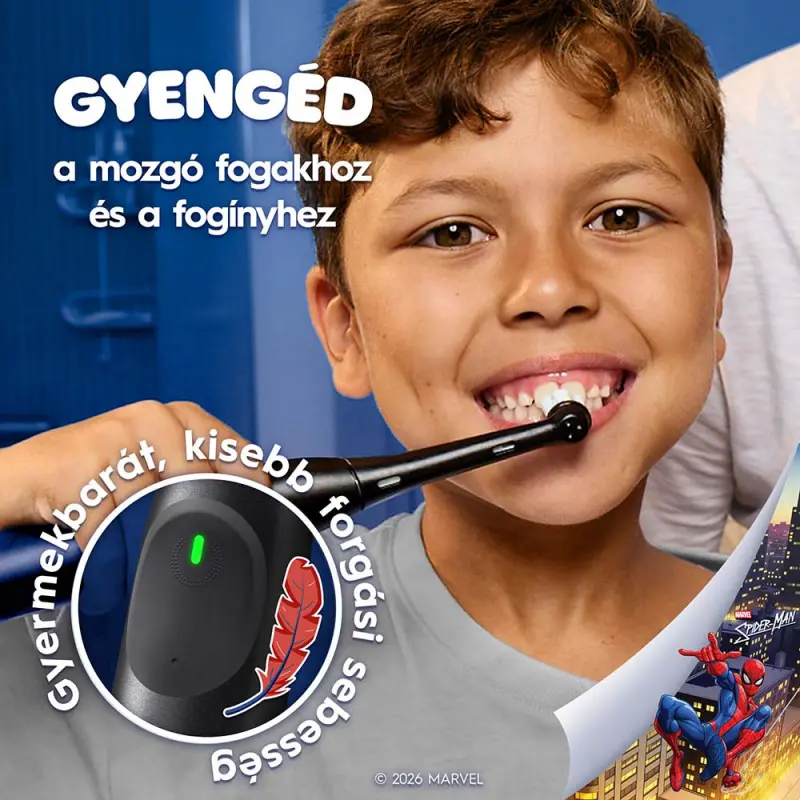 iO Kids Spiderman Elektromos Fogkefe gyerek + Utazó tok