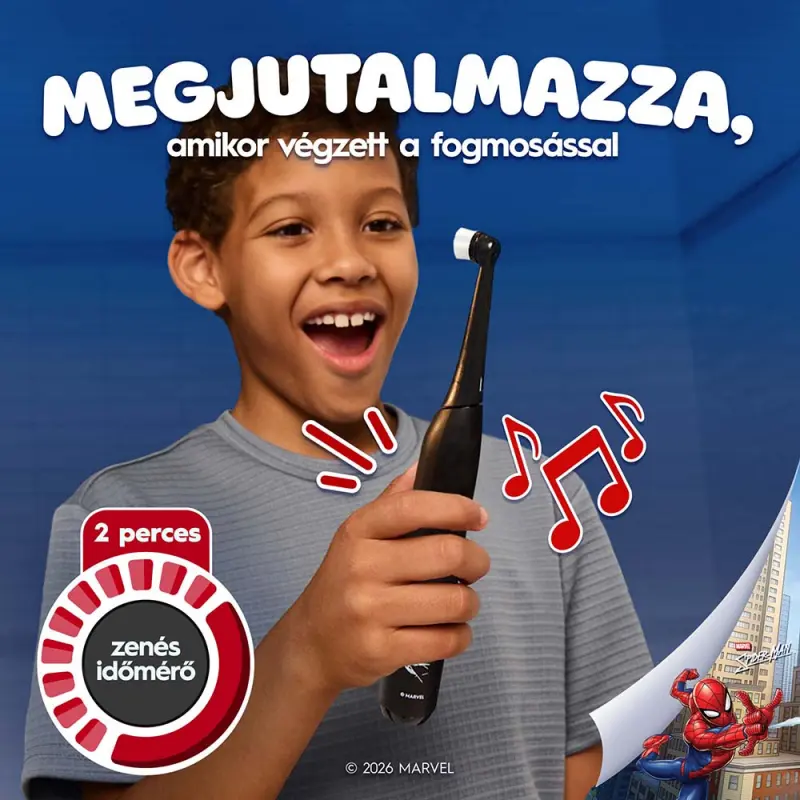 iO Kids Spiderman Elektromos Fogkefe gyerek + Utazó tok
