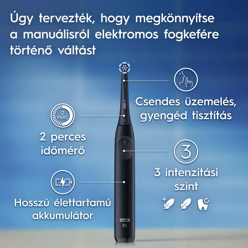 iO2 Elektromos Fogkefe Ocean Blue + Utazó tok
