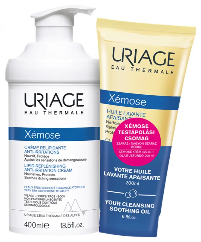Uriage XÉMOSE Krém + Olajtusfürdő (400+200 ml) Uriage XÉMOSE Krém + Olajtusfürdő (400+200 ml)